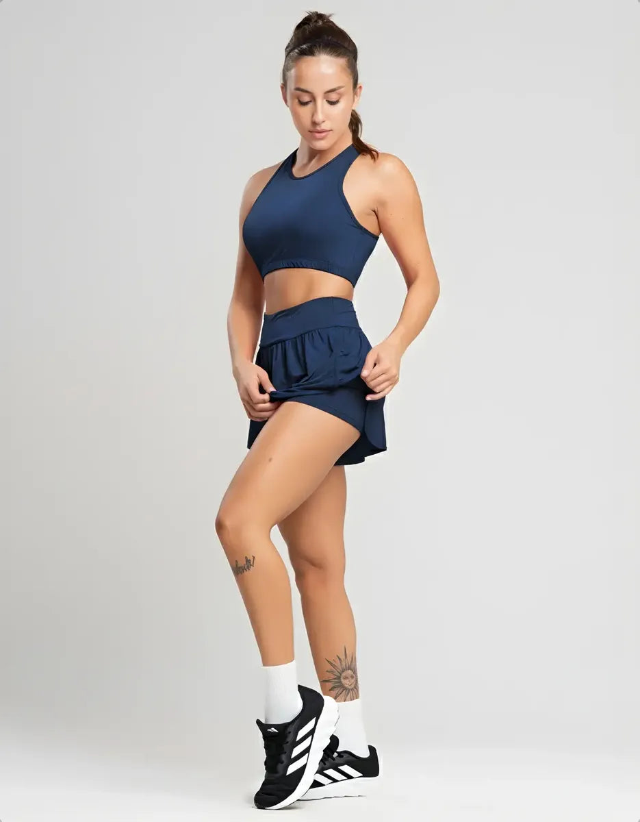 Conjunto Fitness Top Short Roupa Academia Feminino Treino
