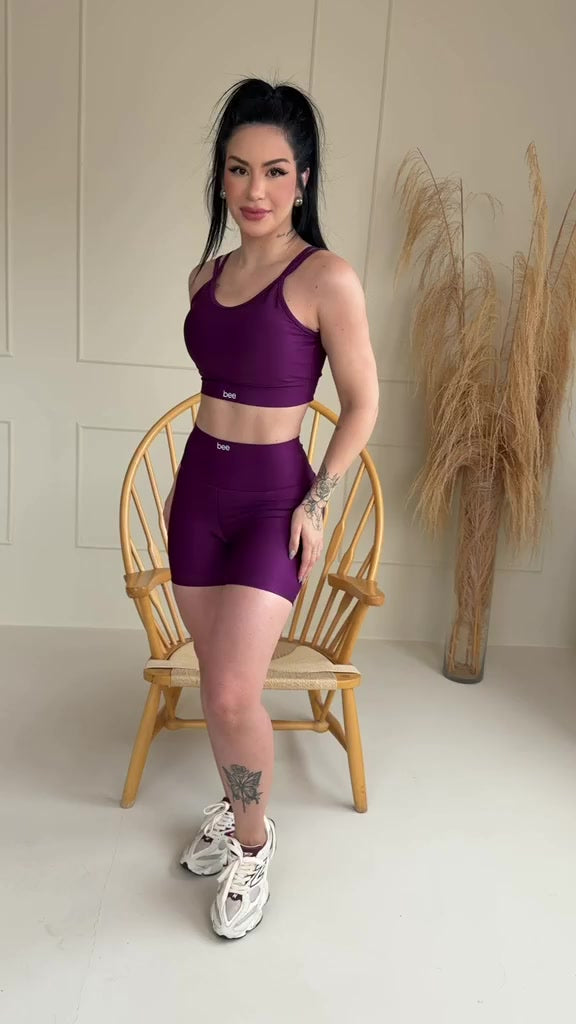 Conjunto Short Academia Feminino Cós Alto Empina Bumbum Fitness