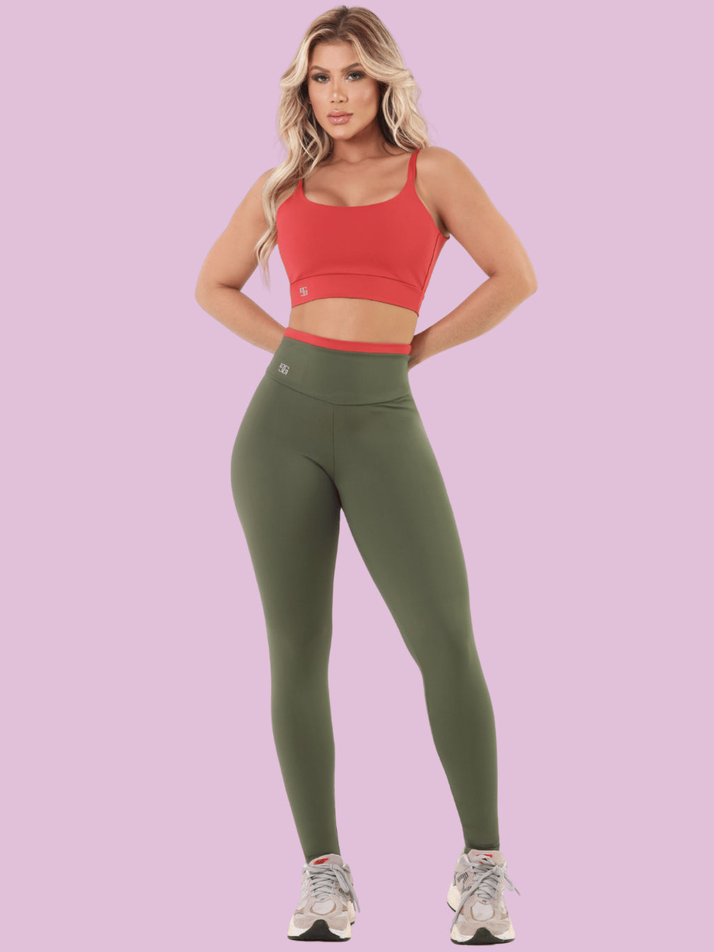Kit 2 Conjuntos de Academia Feminino Calça e Top Poliamida Roupa Fitness Zero Transparência