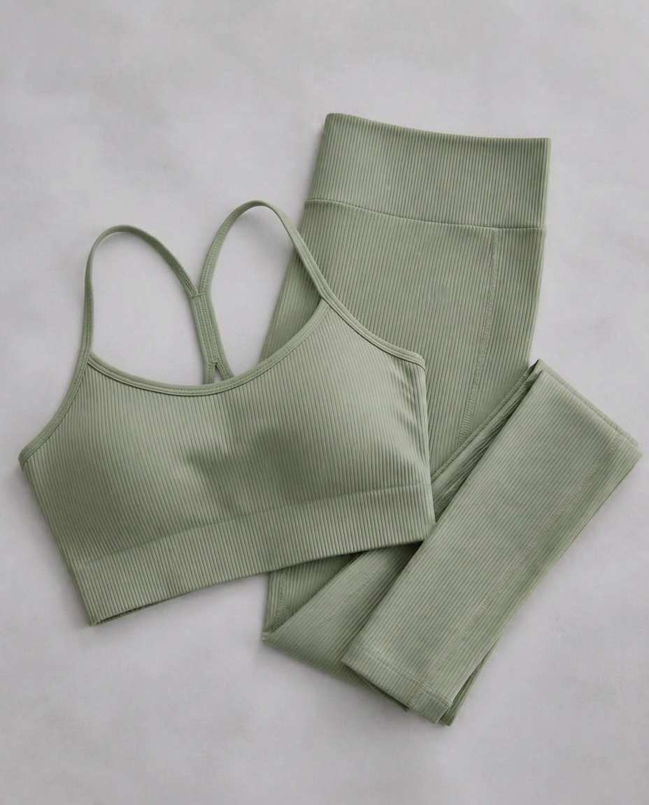 Conjunto Fitness Canelado NANO — Top + Legging