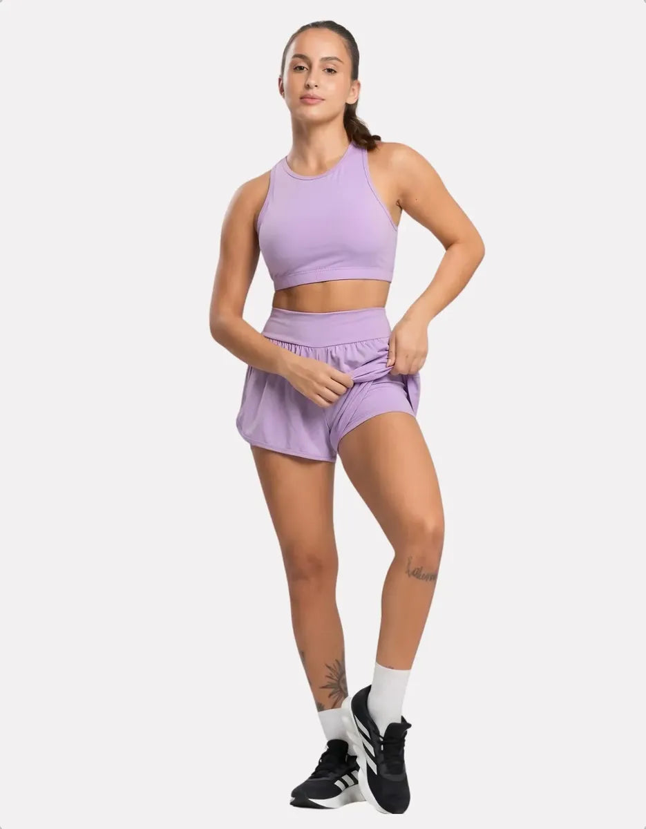 Conjunto Fitness Top Short Roupa Academia Feminino Treino