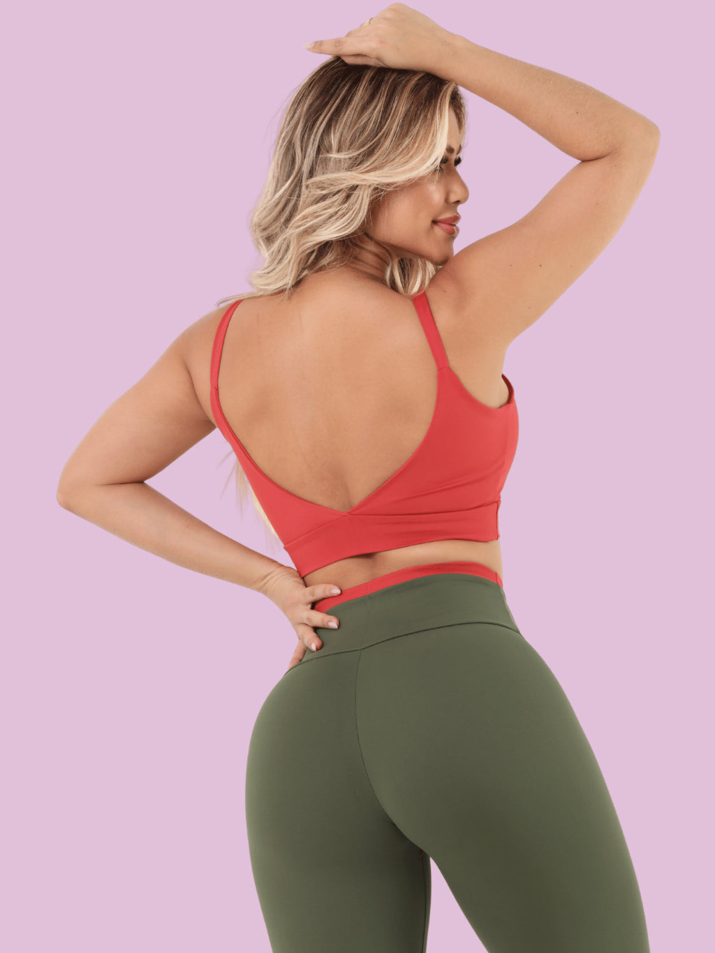 Kit 2 Conjuntos de Academia Feminino Calça e Top Poliamida Roupa Fitness Zero Transparência