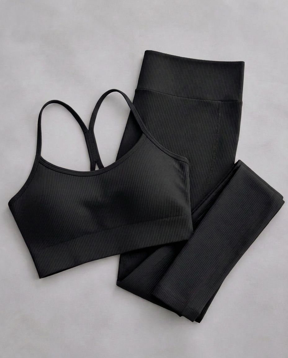 Conjunto Fitness Canelado NANO — Top + Legging